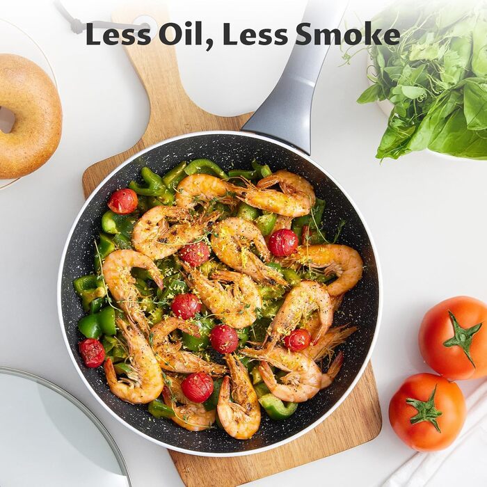 Набір посуду BEZIA з індукційним покриттям, 10 предметів, нержавіюча сталь, антипригарне покриття, бакелітові ручки, чорний