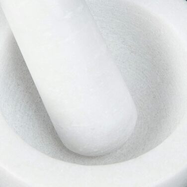 Морська гарма Relaxdays з ступкою, біла, 10 см, 120 мл - для спецій та трав