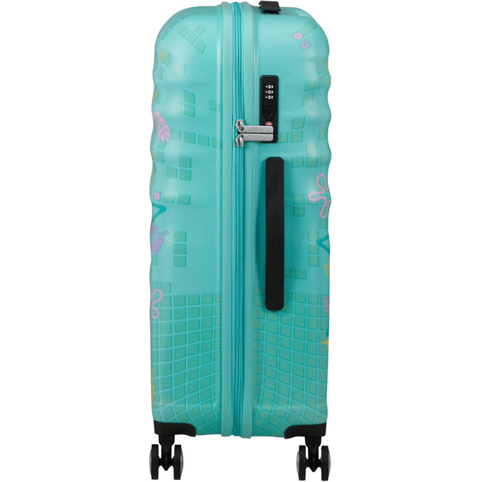 Чемодан American Tourister Wavebreaker Disney FL Spinner L, 77 см, 96 л, коліщата, матова поверхня, Disney Stitch Flower
