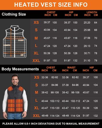 Обогреваемый жилет для мужчин и женщин с 26 зонами обогрева – жилет с поддержкой 5V/7.4V, быстрый нагрев, 4 зоны управления – идеально подходит для зимней велоспорта, кемпинга и работы – без аккумулятора, черный, XL