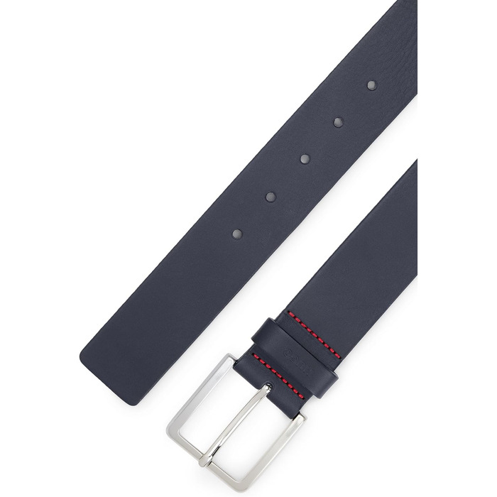 Чоловічий шкіряний ремінь HUGO Gionios з текстурою та металевими деталями (115, Navy410)