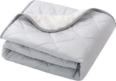 Килимок для собак та котів, ультрам'який, водонепроникний, 75x60 см, можна прати, з двостороннім охолодженням та підігрівом для цілорічного комфорту, сірий та білий (89x75 см, сірий та білий)