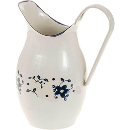 SIDCO Large Enamel Jug, Enamel Can, Water Jug, Water Can, Vintage Shabby Chic Flower Design