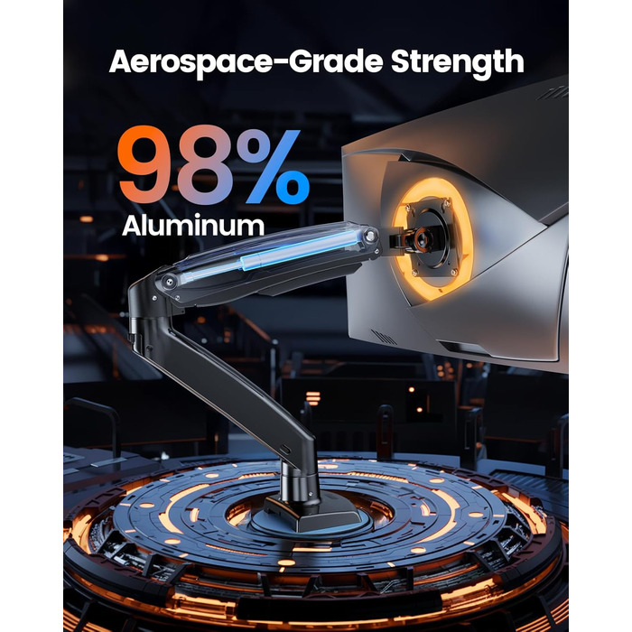 Кріплення для монітора ErGear для широких моніторів 13-49 дюймів, настільний кронштейн, підставка для монітора, підтримує до 12 кг, VESA 75x75/100x100 мм