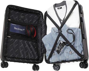 Чемодан Beibye з жорсткою обшивкою, розширюваний, з TSA замком та подвійними колесами (темно-зелений, 66 см)