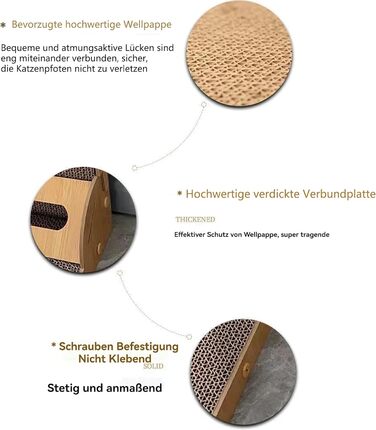 Ліжко для кота на батарею, грілка для кота, підвісне ліжко для кота, ліжко-грілка для кота, ліжко для кота з м'яким плюшевим покриттям, складане ліжко-гамак для кота на батарею, сірий колір 45x30 см (когтеточки для кота коричневого кольору)