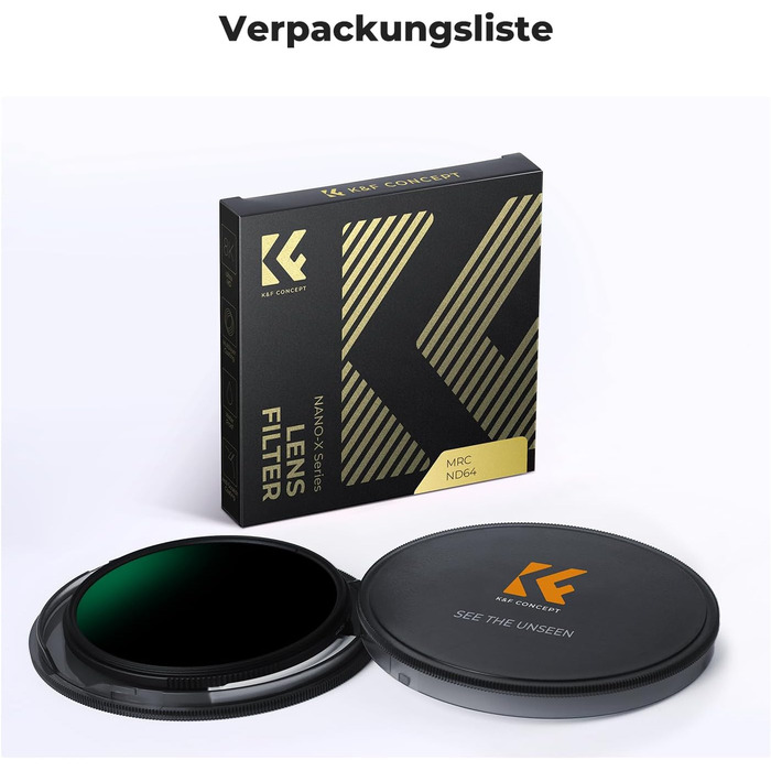 Графільтр K&F Concept Nano-X Serie Slim ND64 (49mm) - 6 ступенів затемнення