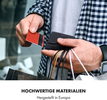 ZNAP® Slim Wallet - Тонкий картхолдер для чоловіків | RFID захист | Чорний | 8 карт