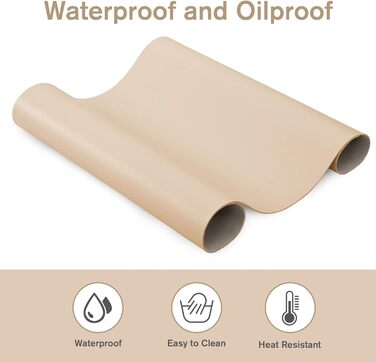 PINKCAT Килимок для миші та захист столу 80x40 см, PU-шкіра, двосторонній, зелено-блакитний (бежевий)