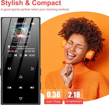 MP3-плеєр SWOFY 128GB з Bluetooth 5.3, 1.8