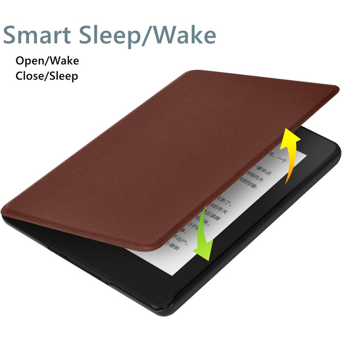 Чохол для Kindle Paperwhite (7/6/5 Gen, 12th Gen, Colorsoft 2024) з PU шкіри, коричневий
