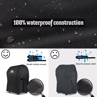 Чохол для гриля Zettum 76 см, водонепроникний, для Weber Spirit 210/Е-210, преміум, міцний, з PU покриттям, для складаної бічної полиці (76x66x109 см)