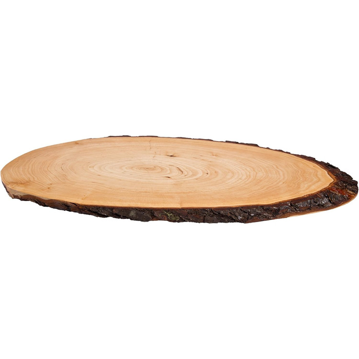 Batania Oval Serving Board, approximately 58-65 x 22-26cm, rustic serving board, cutting board, unique grain pattern, natural wood board for cheese, meat & bread, decorative, durable