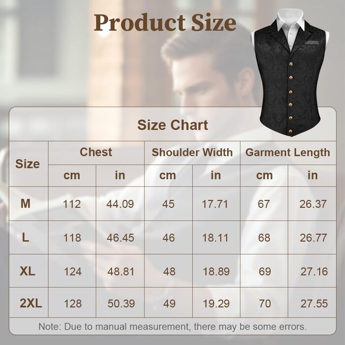 Жаккардова жилетка для костюма в стилі вікторіанської епохи: елегантний вибір для весілля, ділових зустрічей та святкування, розмір XXL