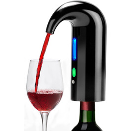 Electric Wine Aerator Dispenser, Electric Smart Decanter with Rechargeable USB Port, Electric Wine Decanter and Wine Dispenser Pourer, Wine Gift for Mom and Wife (Black)