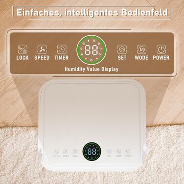 Електричний осушувач повітря Eulenke 26L для приміщень до 50м², 3 режими роботи, цифровий дисплей, резервуар 4,3L, таймер 24H, тихий осушувач для підвалу (16 л/день)