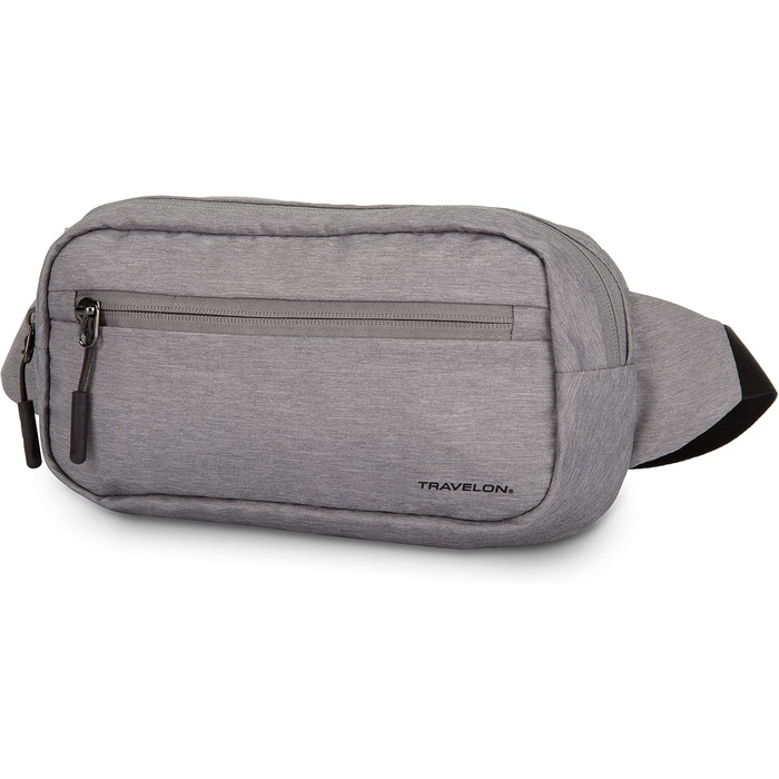 Поясна сумка Travelon World Travel Essentials для дорослих, сіра в меланжеву клітинку