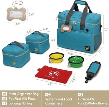 Універсальна переноска для тварин, ідеальна для подорожей та ночівель, аксесуари для котів та собак, стильна сумка-переноска з багатьма кишенями (Океановий блакитний)