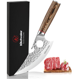 Ніж кухарський Kitchvalor 6 дюймів (15 см) з високоякісної сталі, кухонний ніж, ніж для нарізання, ергономічна ручка, подарункова коробка (Viking Knife)
