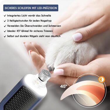 Професійні ножиці для стрижки кігтів собак і котів Candure з пилочкою, нержавіюча сталь, стрижень для кігтів, висока якість, догляд за кігтями, інструмент для тварин, великий розмір, з захистом, 15 см, для всіх порід, темно-синій