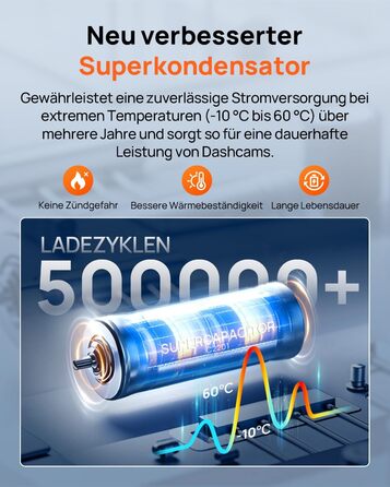 Автомобільний відеореєстратор 70mai A810S 4K з HDR, нічним баченням STARVIS 2, ADAS та карткою пам'яті 128ГБ, 24/7 моніторинг паркування