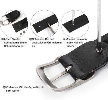 Жіночий шкіряний ремінь JasGood для джинсів та суконь, з пряжкою, чорний, розмір L (91-105 см)