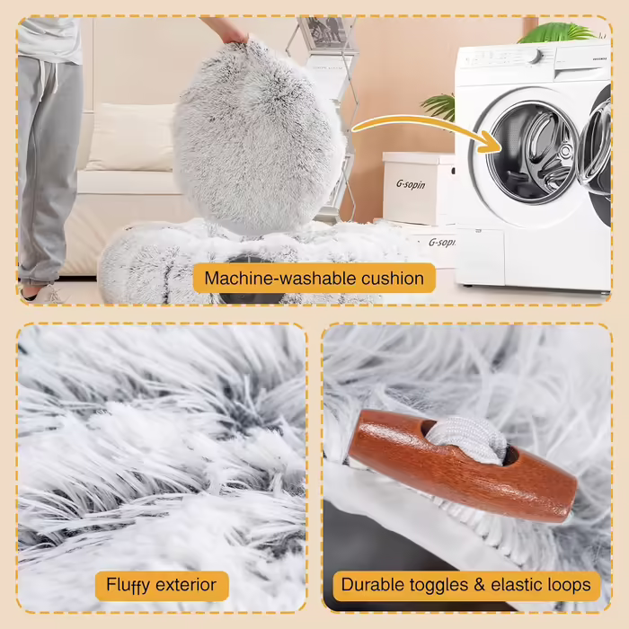 Adventure Cat Tunnel with Central Cushion, Soft Cat Toy Round Multi-Function Cat Bed - Gray