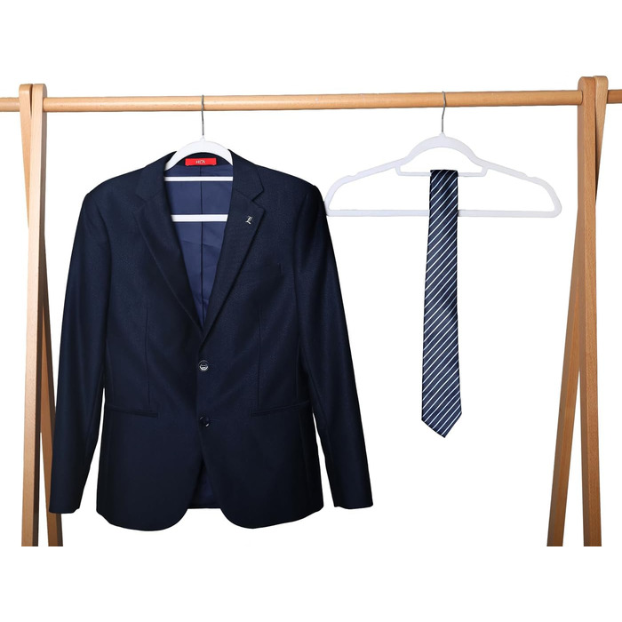 Набір вешалок для одягу SVITA (10 шт.) - вешалки для костюмів, антиковзаючі, з оксамиту, білі