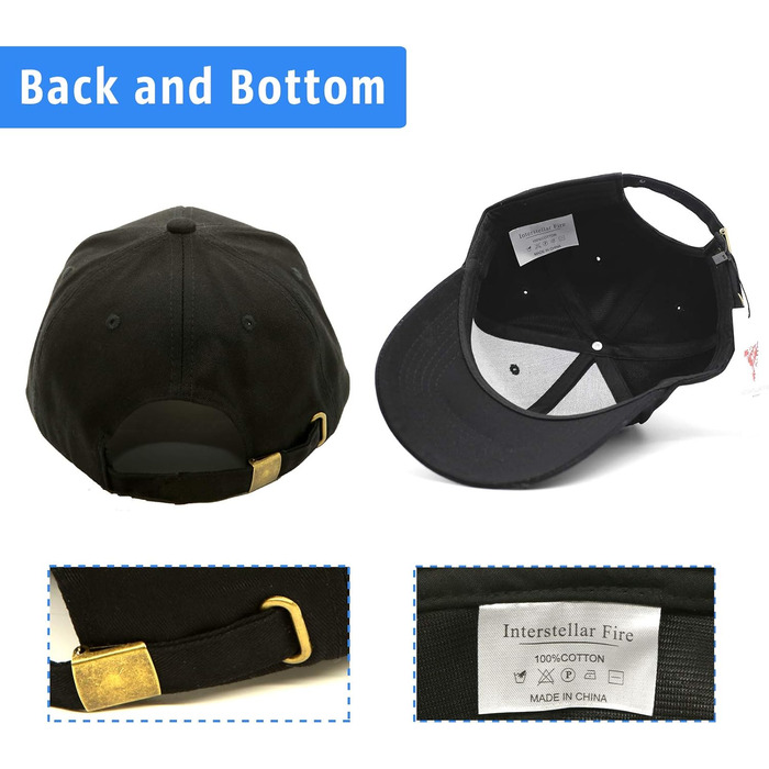 Кепка бейсболка унісекс чорна, 100% бавовна, регульована, однотонна, універсальний розмір