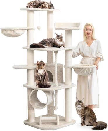 Кігтеточка для котів HAPPYPET Parker XXL, 171 см, кремовий колір