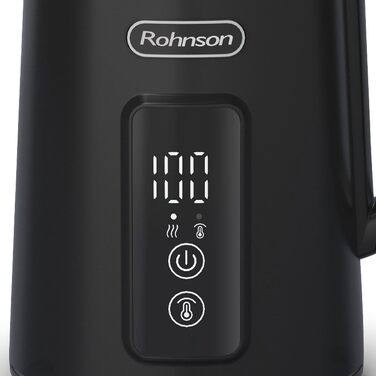 Електричний чайник Rohnson R-7800, 1.5л, LED-дисплей, 6 режимів температури, функція підігріву, нержавіюча сталь, подвійні стінки
