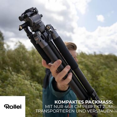 Карбоновий відеоштатив Rollei Easy Traveler Video: навантаження 4,5 кг, висота 164 см, ультралегкий та компактний