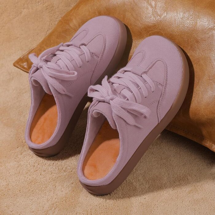 Тапочки жіночі UBFEN, теплі мюлі, зрізані, плюшеві, зручні, рожеві, антиковзаючі, для дому та вулиці (36 EU)