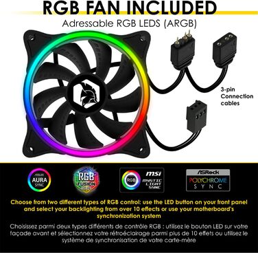 Комп'ютерний корпус EMPIRE GAMING Diamond – ігровий ATX корпус з RGB підсвічуванням, скляна бічна панель, 4 вентилятори 120 мм