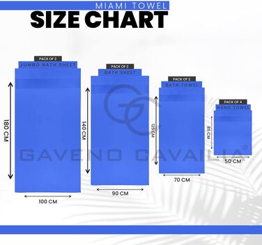 Набір рушників для ванної GC GAVENO CAVAILIA з єгипетської бавовни, 4 шт, 50x85 см, королівський синій, готельна якість (700 г/м²)