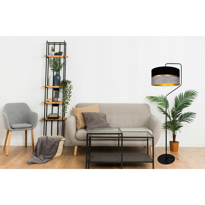 Підлогова лампа Glimex MODERN E27 60 Вт, чорний, сірий, жовтий