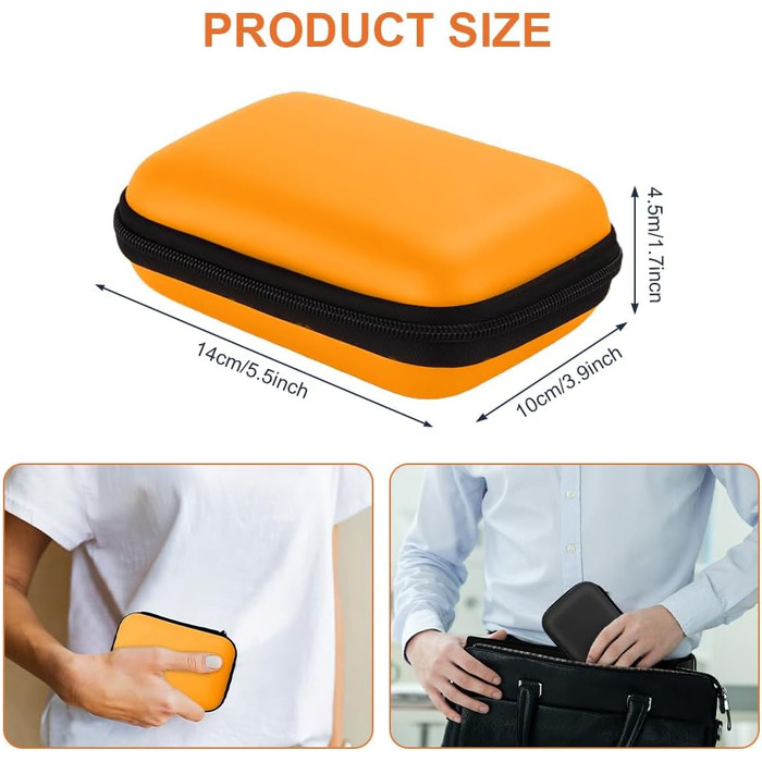 Органайзер для кабелів та гаджетів: універсальна дорожня сумка для USB-кабелів, Powerbank та USB-накопичувачів (Помаранчевий)