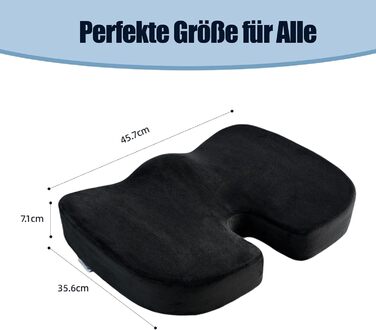 Подушка для спини та сидіння Egret з Memory Foam для офісного крісла та автокрісла – підтримка попереку, зняття болю, корекція постави, регульовані ремені, чорний колір