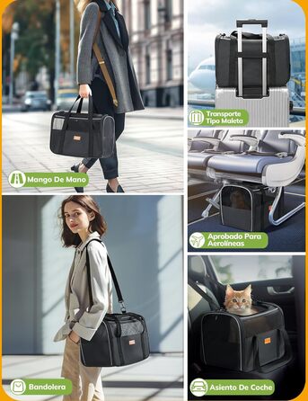 Транспортна переноска для котів та цуценят Morpilot до 5 кг, сіра, велика, для подорожей та до ветеринара