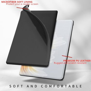 Чохол для Kindle Paperwhite 12-го покоління (2024) Flip з силікону, чохол Kindle Colorsoft з автопробудженням/сном, PU/TPU чохол-книжка, підходить для хлопчиків та дівчаток, з малюнком, Signature Edition, 7' (Color 6)