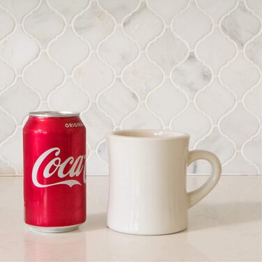 Serami Original Coffee Cup Set, 325 ml, Cream, Ideal for Kitchen, Travel, and Hot Tea, Retro Waffle House Mug with Handle, Durable Coffee Cups (Set of 6)
