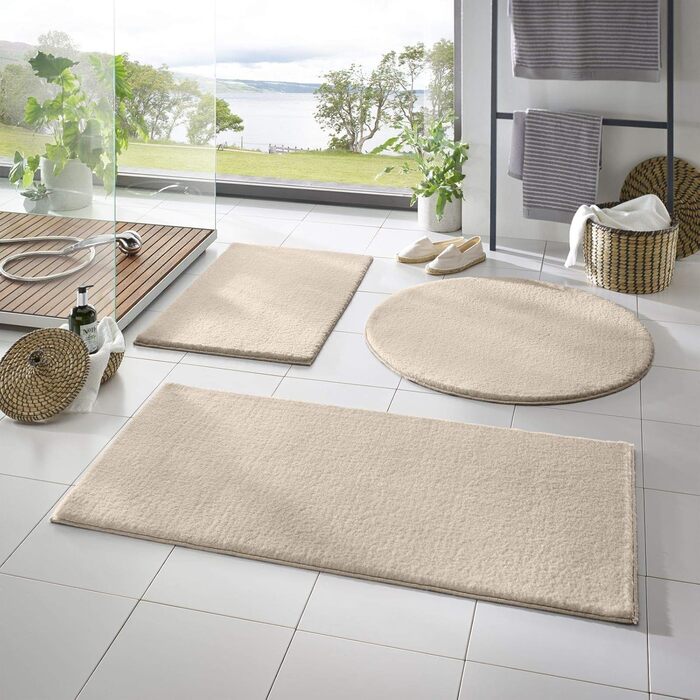 Килимок для ванної Taracarpet Fiona, антиковзаючий, пральний, 50x80 см, кремовий