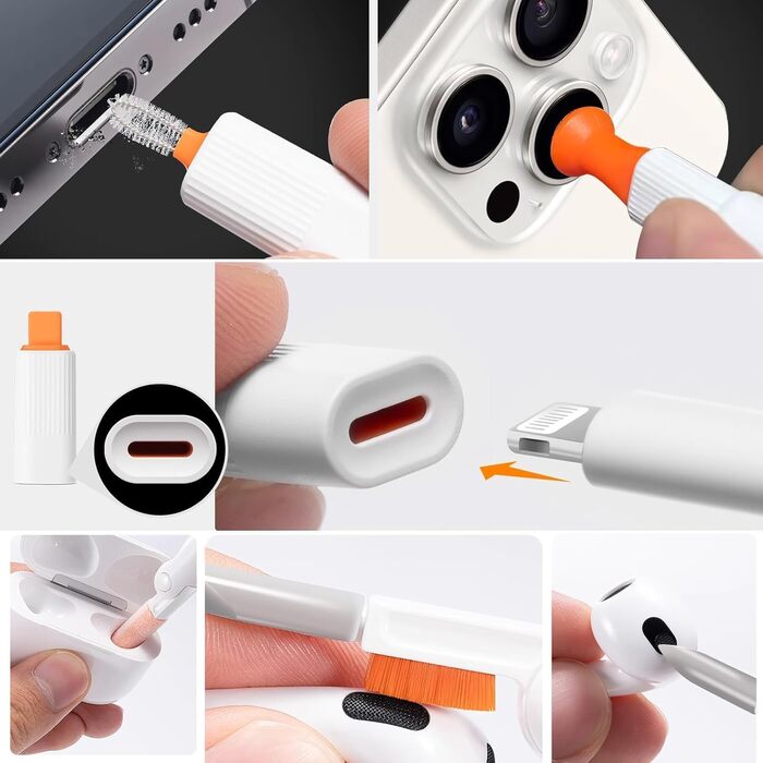 Набір для чищення клавіатури та гаджетів: щітки, інструменти для чищення, підставка для телефону та планшета