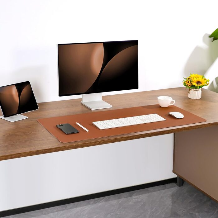 Підкладка на стіл двостороння антиковзаюча, килимок для миші та ноутбука, органайзер для офісу, штучна шкіра, 40 x 80 см / 80 x 40 см