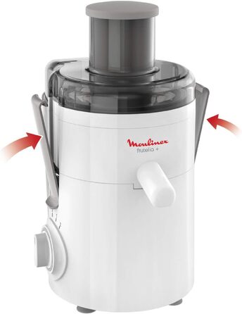 Центрифужна соковижималка Moulinex Frutelia+ JU3701, 350 Вт, з широким завантажувальним отвором, 2 швидкості та імпульсний режим