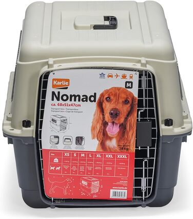 Karlie Nomad Pet Carrier - Front Loading, 68x51x47 cm - Lightweight Travel Cage for Cats & Dogs