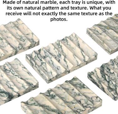 Склянка для мила з мармуру з отвором, зелена текстура. Прямокутна склянка для мила з хвилястою формою, самостійно спорожняється, для ванної кімнати, кухні. Підставка для мила та губки.