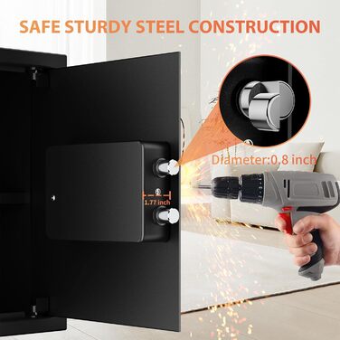 KABISAFE 45L - сейф для дому з електронним замком, світлом та ключем, 45 літрів