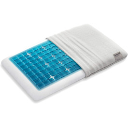 Ортопедична гелєва подушка Technogel Deluxe для підтримки шиї, сертифікована, без шкідливих речовин, для спини та бокового сну, з наволочкою, 66x40x7 см