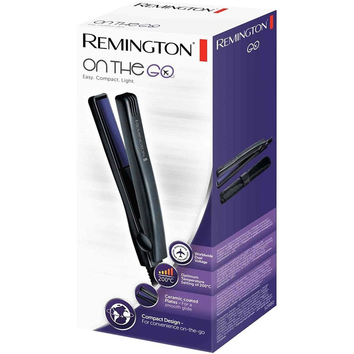 Випрямляч для волосся Remington On The Go S2880: компактний, 15 см, керамічне покриття, 200°C